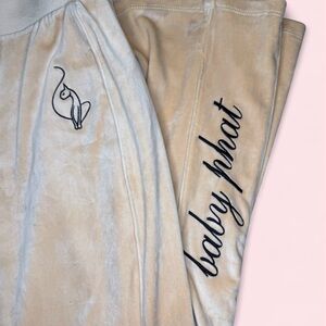 Y2K Baby Phat X F21 Velour Pants Wide Leg with embroidered logo Medium GUC